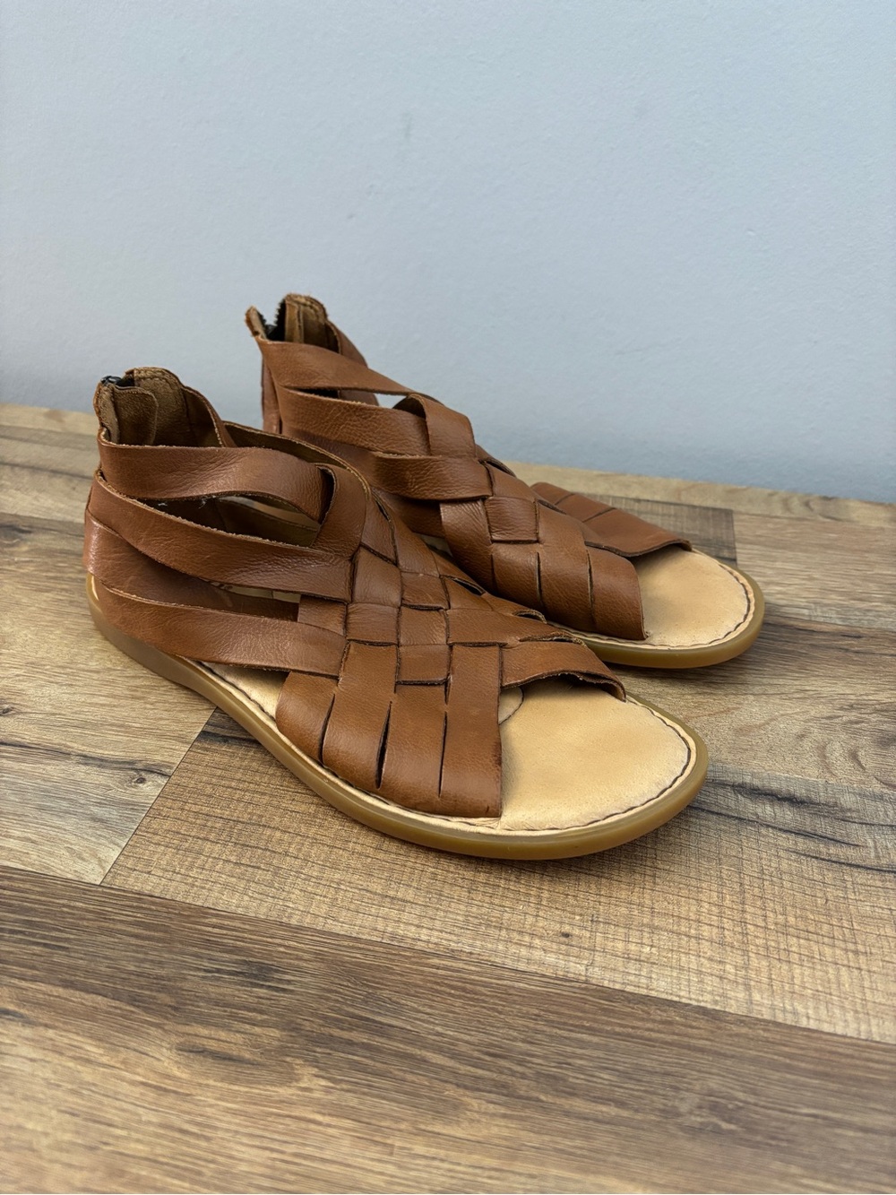 Born Iwa Woven Leather Gladiator Sandal Brown Women’s